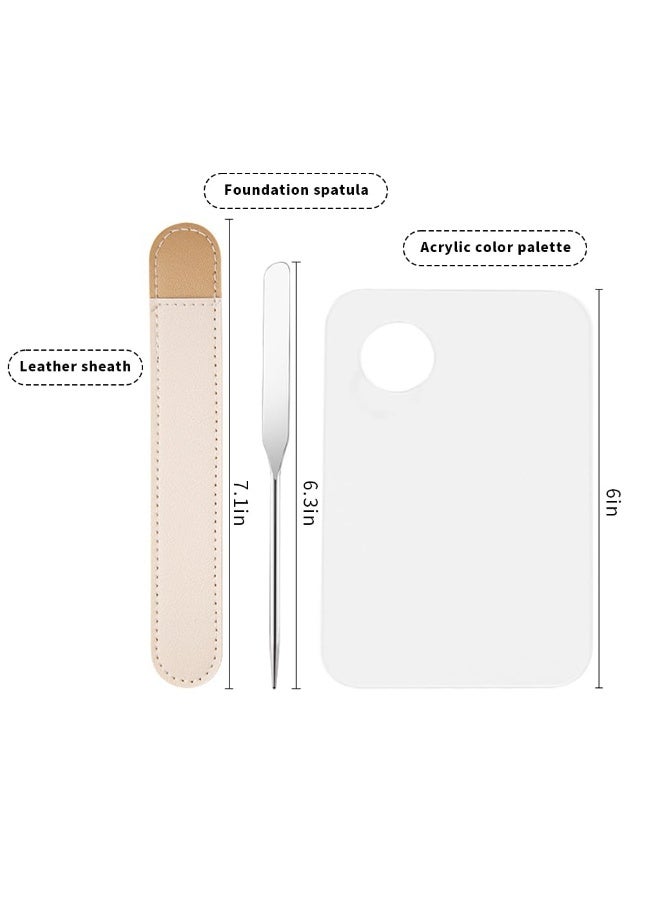 ماي كرييت مجموعة ملعقة ولوحة مكياج MAYCREATE®، ملعقة من الفولاذ المقاوم للصدأ ومجموعة لوحة أساس أكريليك شفافة، أداة مكياج تجميلية مع غلاف واقٍ من البولي يوريثان، عدد 1 - Image 2