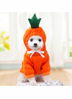 KASTWAVE Dog Cat Hoodie Costume KASTWAVE Pet Clothes Dog Pet Halloween Cosplay Dress Cute Carrot Shape Warm Jacket Pet Cold Weather Sweatshirt Clothes Outfit Outerwear for Cats Puppy Small Large Dogs  - Image 1
