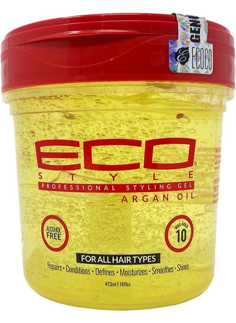 ECO STYLER - ECO Style Moroccan Argan Oil Styling Gel - Promotes Healthy Hair Ideal For All Hair 473ml - Image 1