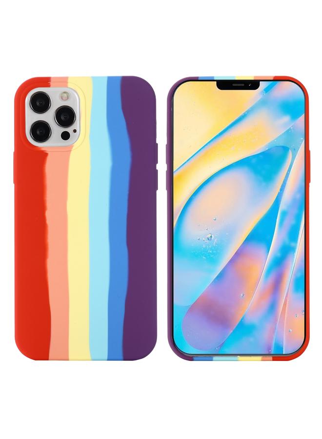Zaboon Case For iPhone 13 Pro Rainbow Liquid Silicone Shockproof Full Coverage Protective Case - Image 2