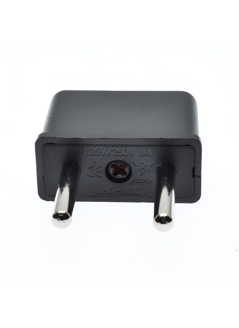 fdealz fdealz 10 Pieces US Female Flat Pin to EU Plug India 2 Pin Male AC Wall Universal Travel Power Socket Plug Adaptor AC 250V Black 2 Pin Flat US to EU Male Connector  - Image 5