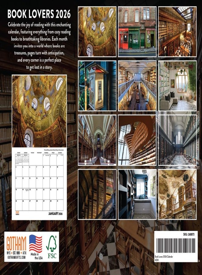 Poster Foundry Book Lovers Calendar 2026 Monthly Wall Calender 12 Month | American Made In The USA - Image 2