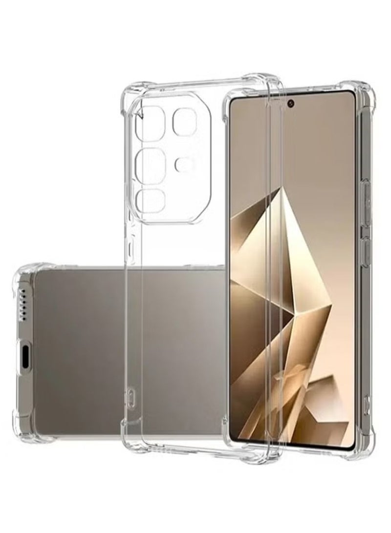 ثلاثة نمور قضية لـ Infinix ملاحظة 50 واضحة TPU أربع زوايا غطاء حماية عسكرية درجة شفافة ناعمة - Image 1