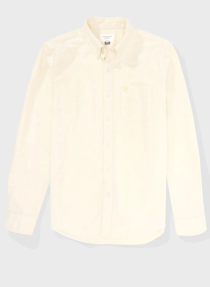 امريكان ايجل Essential Band Collar Classic Fit Button Up Shirt