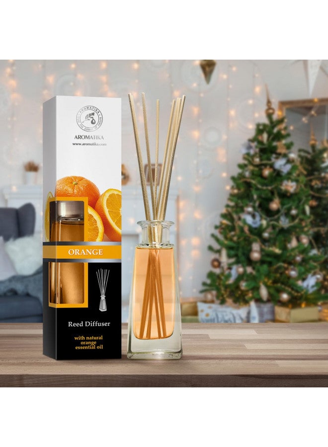 Aromatika معطر برتقالي مع زيت البرتقال 3.4 أونصة سائلة - غرفة منعشة - عطر يدوم طويلاً - معطر عصي برتقالي - مجموعة هدايا المعطر - للعلاج بالروائح - المنزل - معطر زيت البرتقال الأساسي من أروما تيكا - Image 4