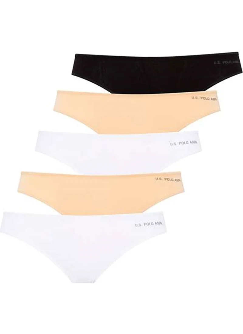 U.S. Polo Assn. BASE. Polo Assn. 67005 Women's 5-Pack Elastic String - Black&skin&white&skin&white