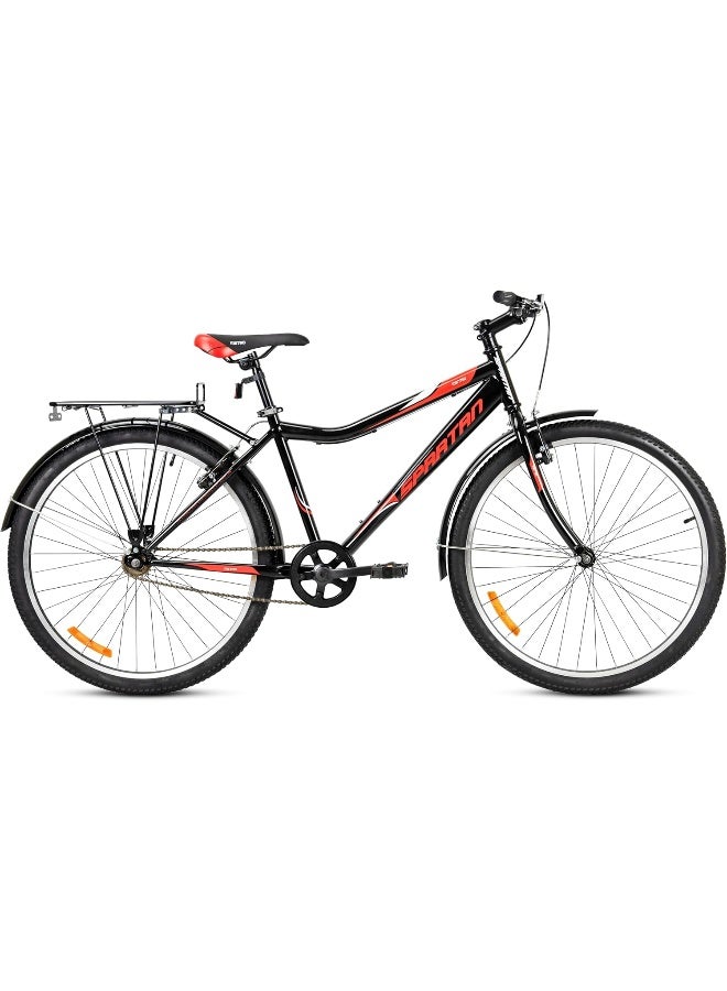 Spartan Metro Commuter Bike | 24 Inch Wheel Size | Single Speed | Black Red Color  - Image 2