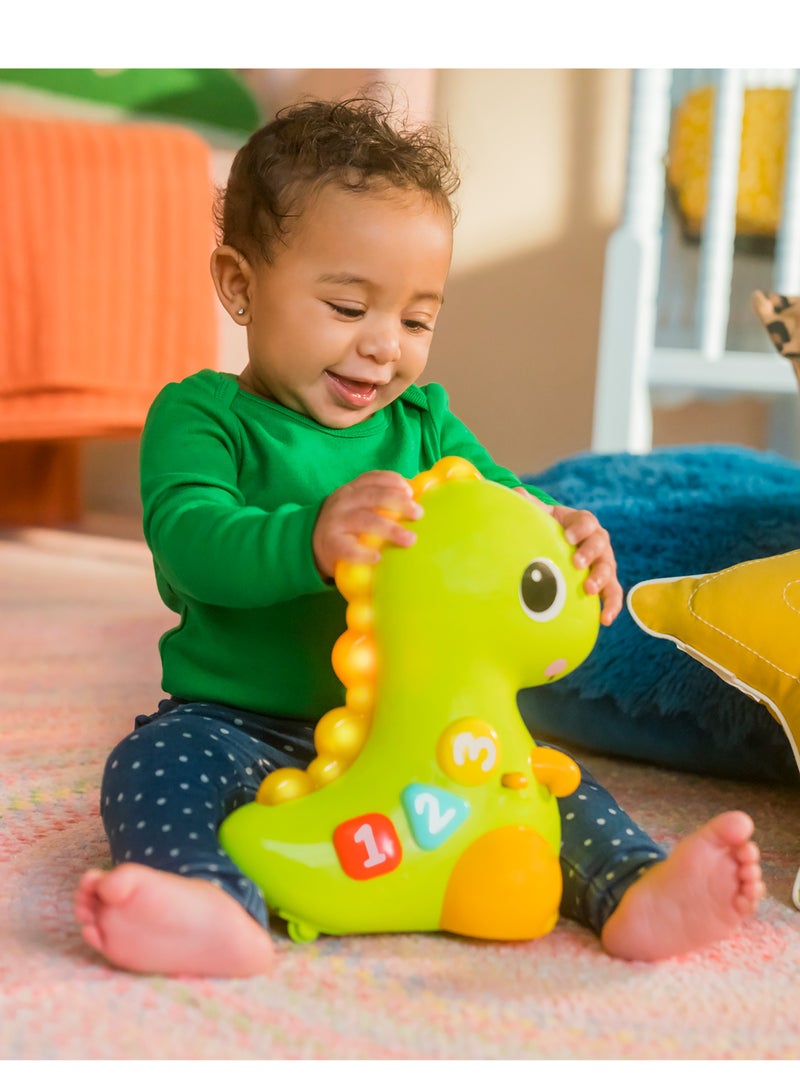Bright Starts Go, Go, Dino Crawl & Count Activity Toy for Infants - Rolls, Lights Up, Plays Music and More, Ages 6 Months+ - Image 2