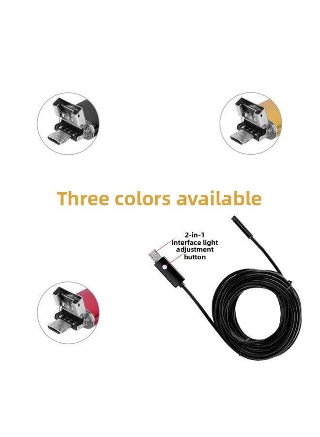 Spot HD Android Mobile Phone Computer 2-in -1 Industrial Endoscope Pipeline Auto Repair Waterproof Macro Camera-Color:Gold 5m Hard Line - Image 5