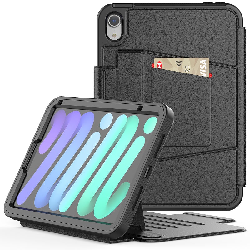 erorex For Ipad Mini 6 / Mini 2024 Smart B Magnetic Leather Tablet Case(Black) - Image 2