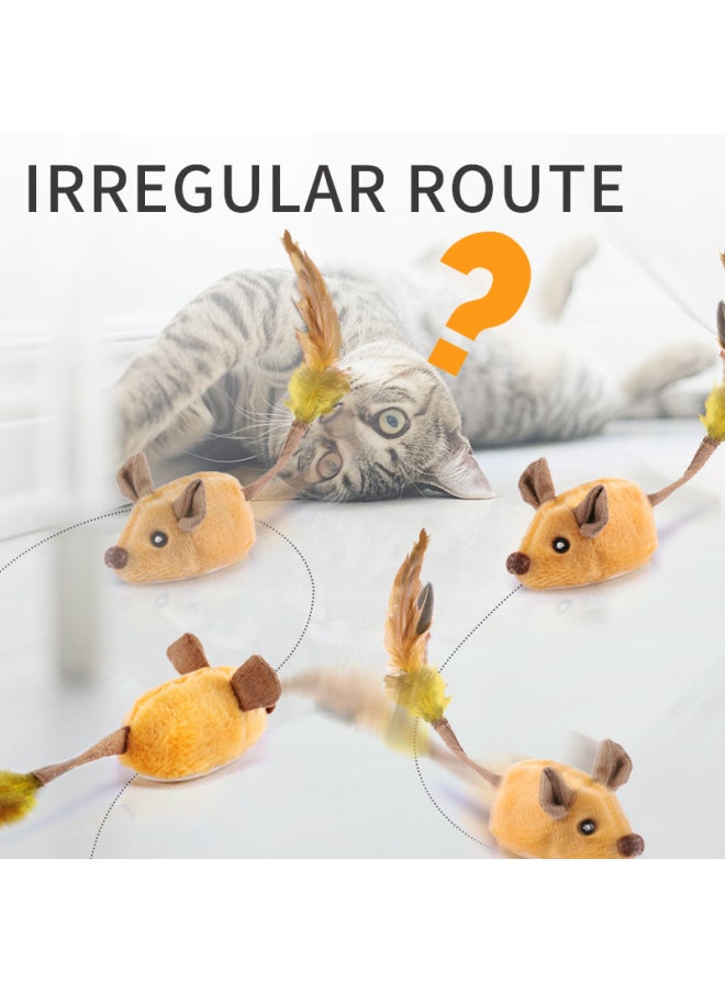 Fun Cat Toy Charging Upgrade Electric Induction Mouse Trembles Simulation Small White Rabbit Plush Cat Self-hi To Relieve Boredom Dog-Color:Rechargeable Mouse English Box Set (grey + Yellow)  - Image 3