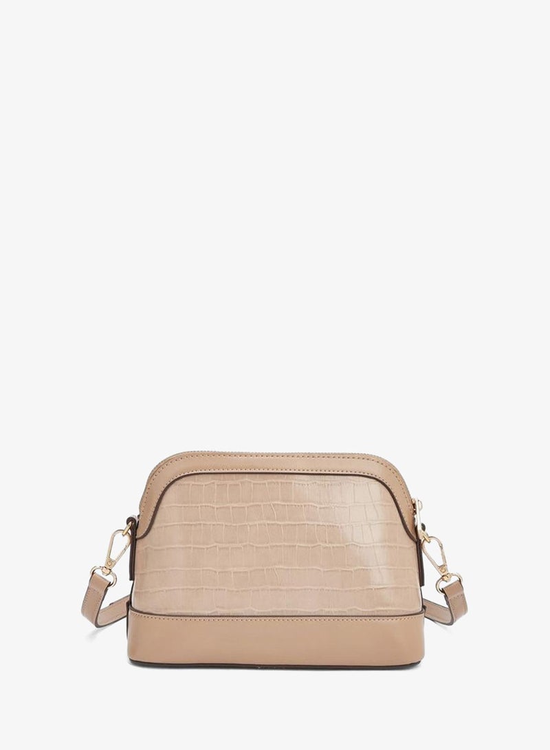 Flora Bella By Shoexpress Textured Crossbody Bag with Detachable Strap - Image 4
