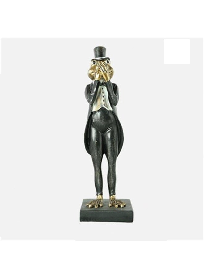 Creative Cartoon Crafts Frog Statue Modern Living Room Office Home Decor Artware Sculpture (B) - Image 1