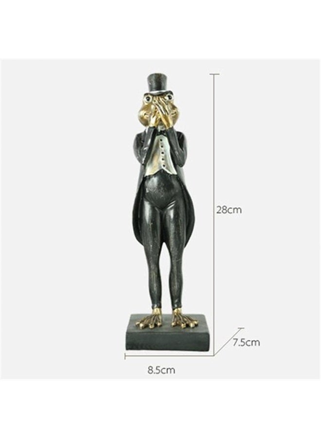 Creative Cartoon Crafts Frog Statue Modern Living Room Office Home Decor Artware Sculpture (B) - Image 2
