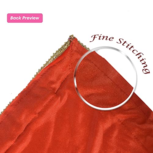 Dulhan DLC (1mtr X 1.5 Meter) Velvet Table Cover for Decoration, Pooja Table Cloth,Medium Size Puja Cloth for Mandir and Multipurpose use Ganpati Aasan,Janmashtmi, Navratri and Festive Home Decor - Image 3