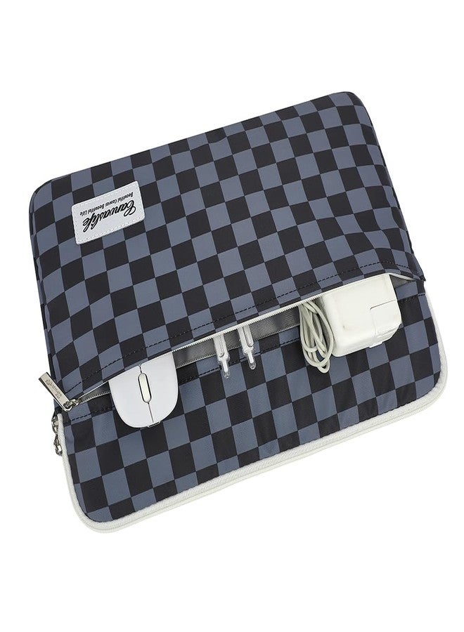 Canvaslife Black Checker Pattern Laptop Sleeve Case Cover with Pocket for MacBook Pro 14 inch and 14 inch-14.4 inch HP, Lenovo, Dell, ASUS, Acer Notebook Computer - Image 2