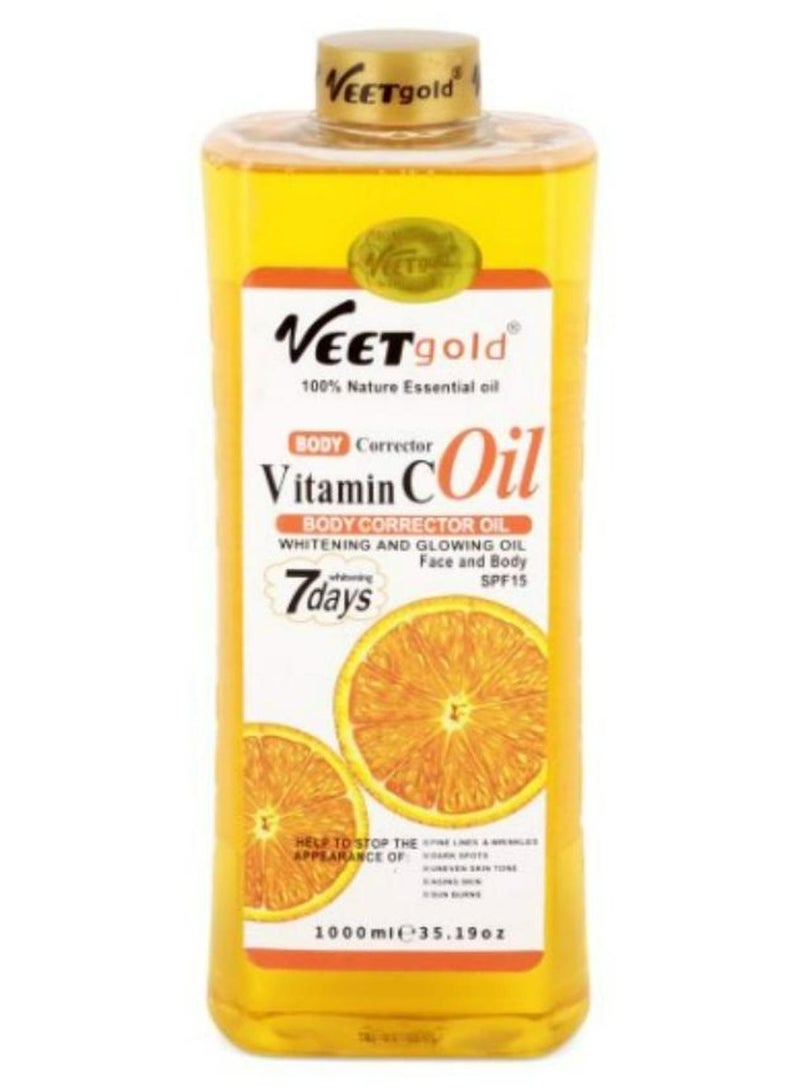 زيت مصحح للجسم بزيت فيتامين سي البرتقالي 1000 مل