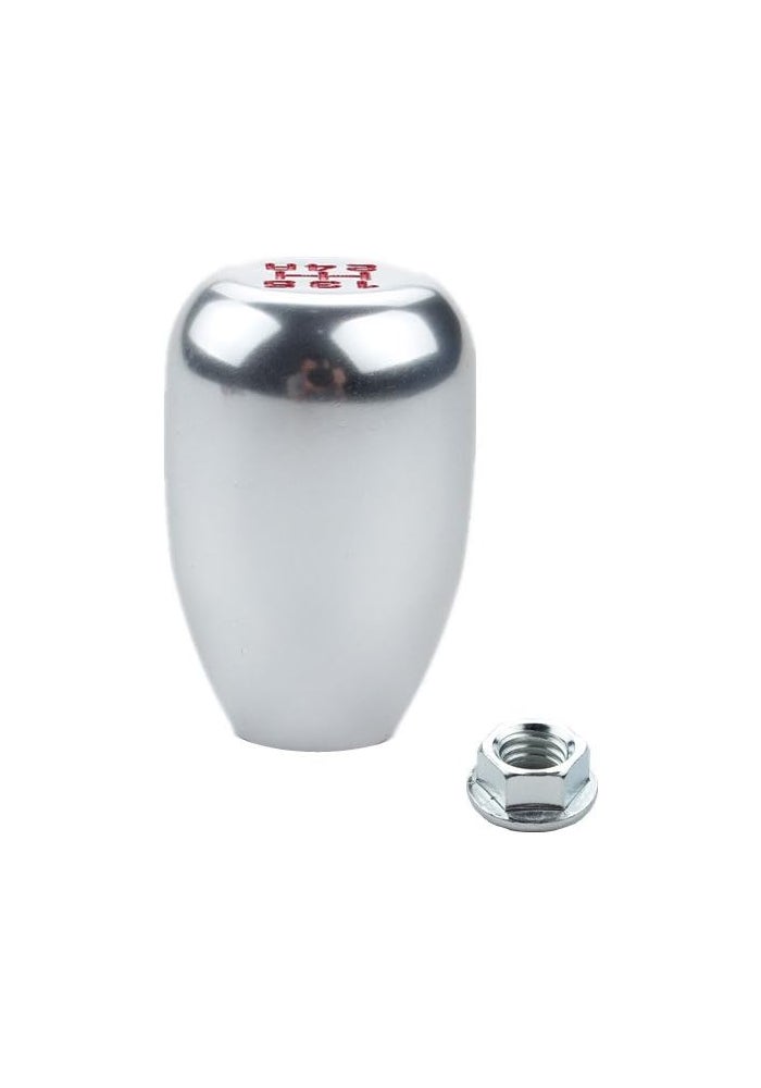 DEWHEL JDM Universal 5 Speed Manual Shift Knob M10x1.5 Screw On Silver - Image 2
