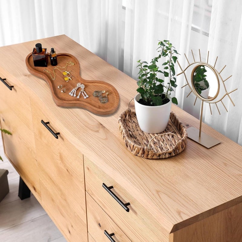 Wood Cloud Perfume Tray, Irregular Wooden Jewelry Decorative Tray, Trinket Dish Ring Holder Dish for Women, Aesthetic Room Decor for Vanity, Desk, Coffee Table, Birthday Gift Brown - Image 4