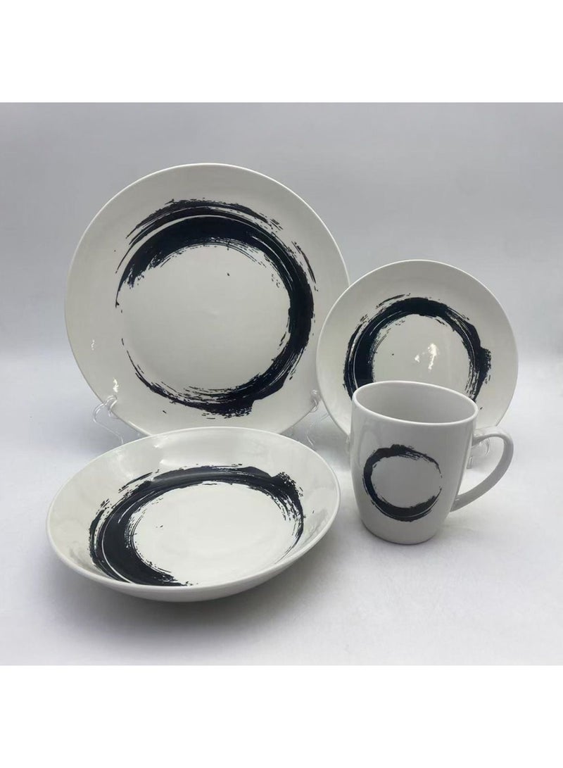 DANUBE HOME Radiance 16-Piece Porcelain Dinner Set – Elegant Durable Porcelain Dinnerware with Plates, Bowls & Mugs, Perfect for Family Meals, Formal Dining, Restaurants & Everyday Use - Serves 4 - Image 5