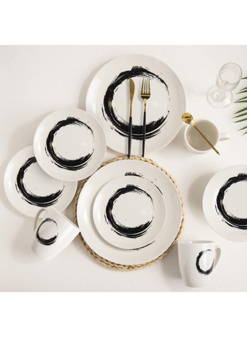 DANUBE HOME Radiance 16-Piece Porcelain Dinner Set – Elegant Durable Porcelain Dinnerware with Plates, Bowls & Mugs, Perfect for Family Meals, Formal Dining, Restaurants & Everyday Use - Serves 4 - Image 4