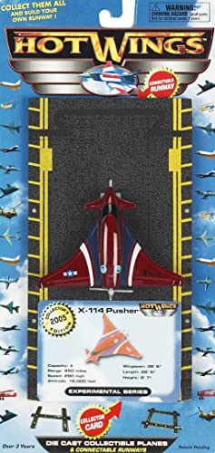 Hot Wings Planes Wings X-114 Pusher with Connectible Runway Red - Image 5