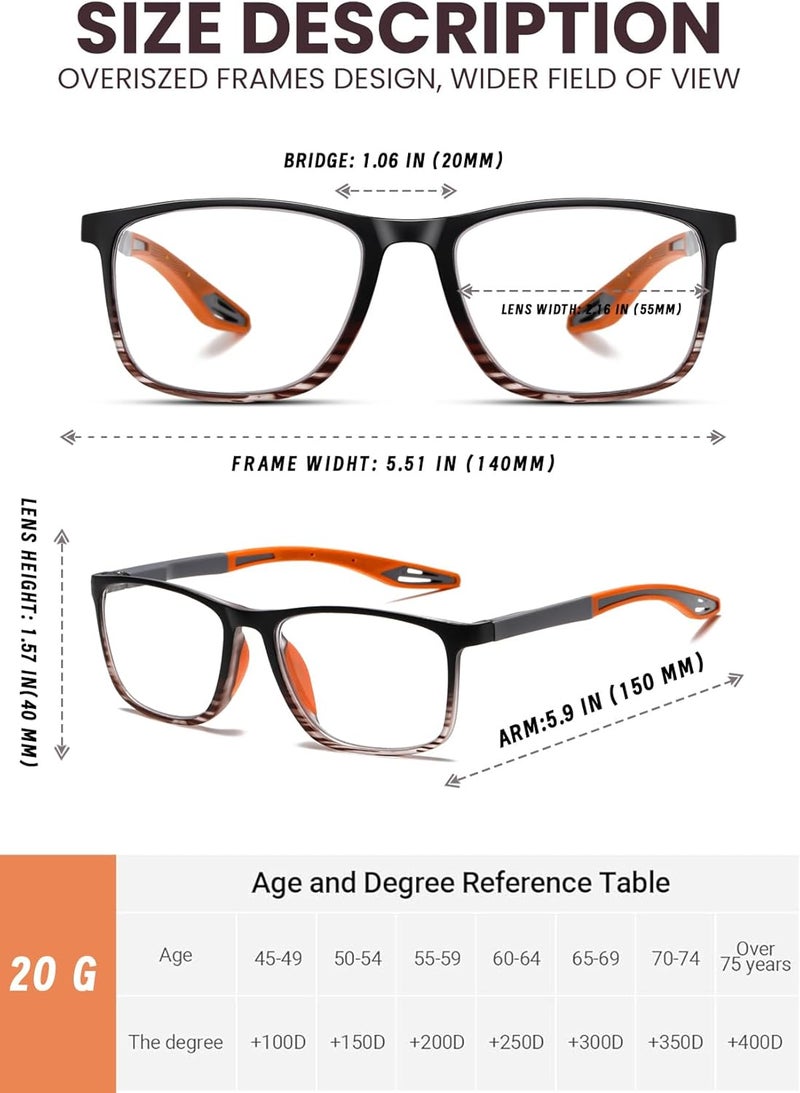 Hubeye TR90 Sports Reading Glasses for Men and Women Good Square Comfortable Flexible Anti-Blue Computer Glasses High Quality Comfortable Reading Aid - Image 4