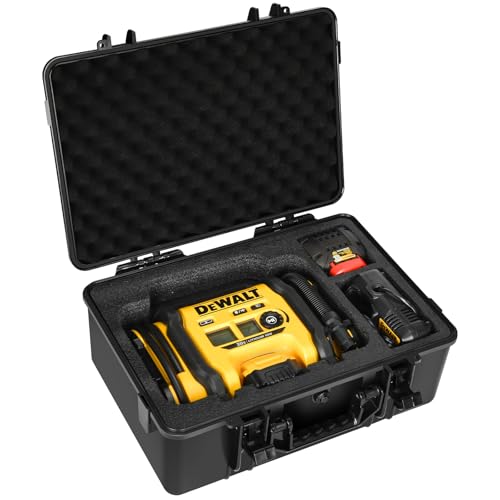 LOTOCASE Air Compressor Hard Case Compatible with DEWALT 20V MAX Tire Inflator DCC020IB, Air Pump Storage Carrying Bag for DEWALT DCC020IB Tools, with Pocket for Battery Pack and Charging （ CASE ONLY) - Image 1