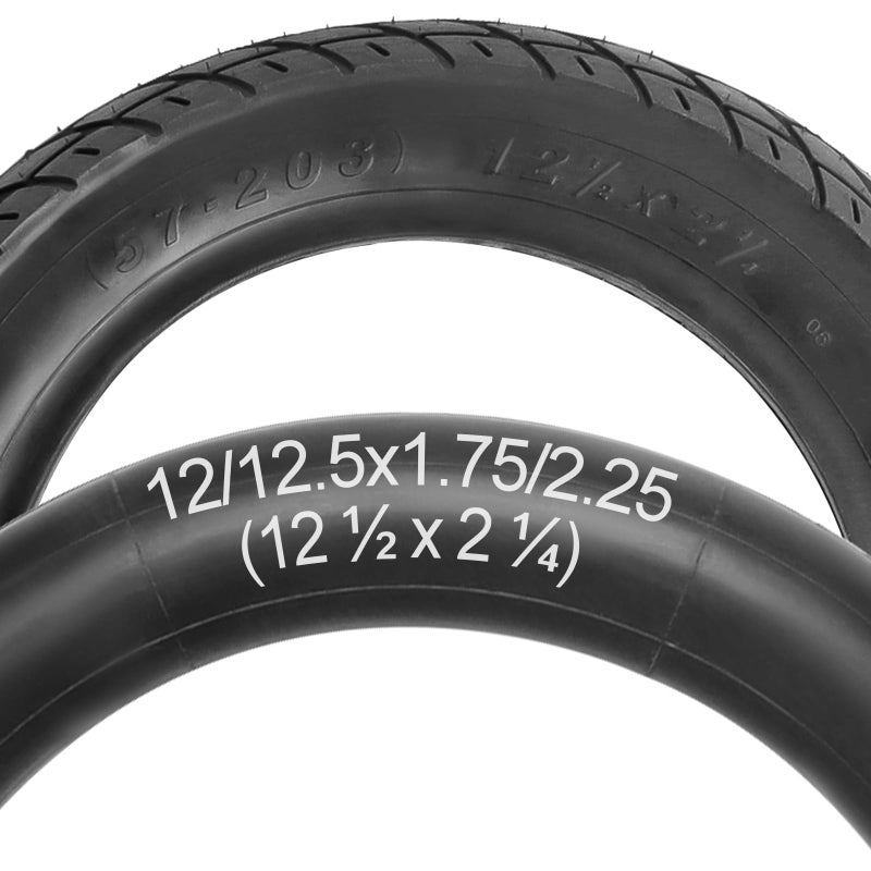 Wadoy 12 1/2 x 2 1/4 (12.5x2.25) Scooter Tire u0026 Inner Tube Set, Heavy Duty Thorn Resistant 12.5'' x 1.75/2.15 Front Wheel Tire with Angled Valve Stem Compatible with BOB Stroller Currie GT Electric Scooters - Image 3