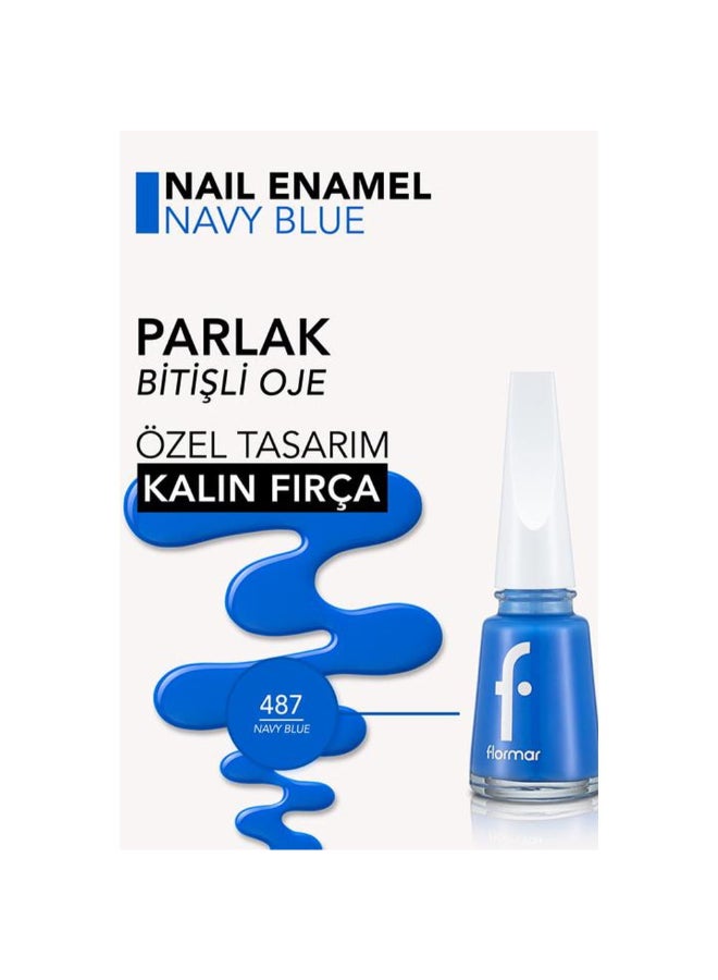 flormar Full Color Nail Enamel 487 Navy Blue New - Image 3