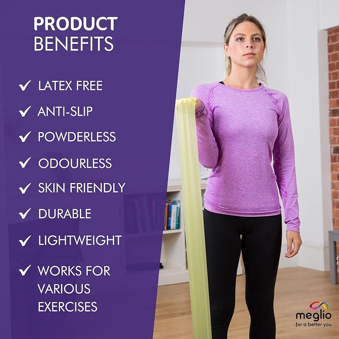 Exercise Resistance Bands Roll - 2 Meter Latex Free Exercise Band For Women & Men, Pilates Band For Physiotherapy, Fitness Workout, Stretching, Yoga & Strength Training - Image 2