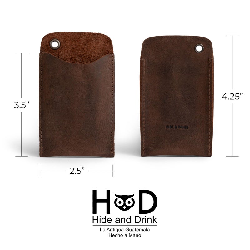 Hide & Drink, EDC Pocket Slip, Multitool Sleeve & Pen Holder for Everyday Use, Camping Accessories, Small Tool Organizer, Full Grain Leather, Handmade, Bourbon Brown - Image 4