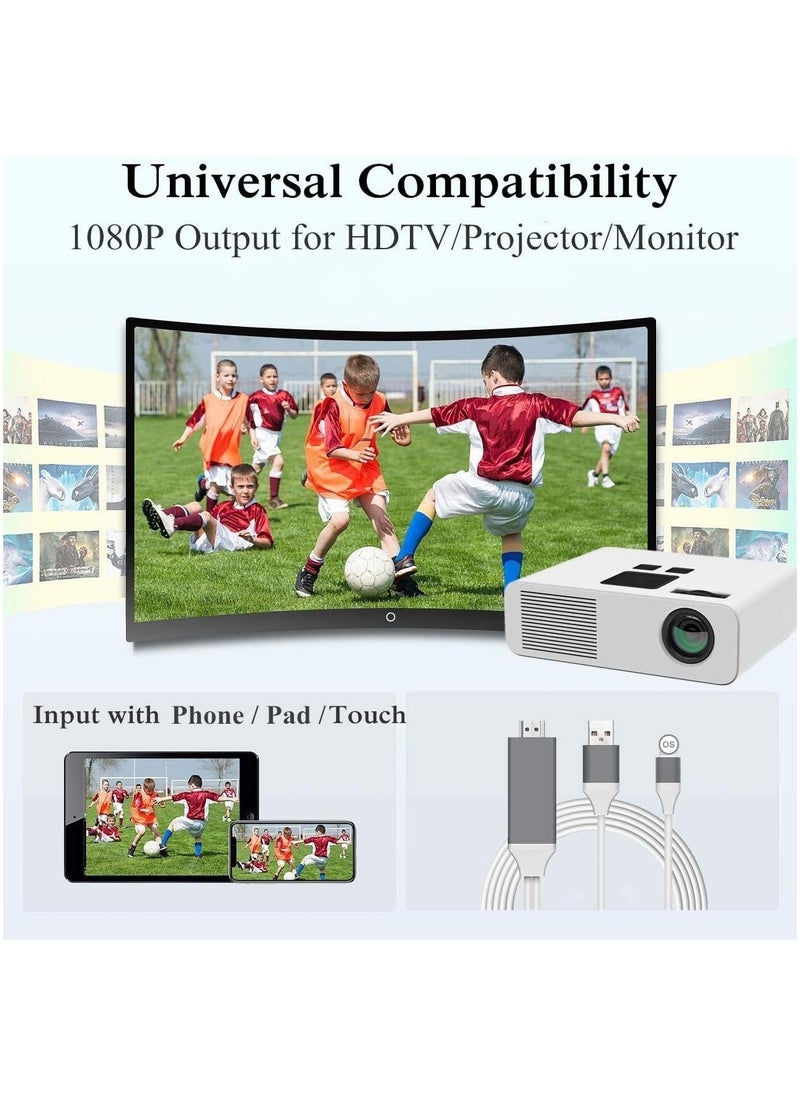 Generic - Lightning to HDMI Cable Adapter Compatible with iPhone iPad, 6.6FT [MFi Certified] Lightning to Digital AV Adapter 1080P HDTV Connector Cable for iPhone iPad to TV Projector Monitor - Image 1