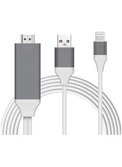 Lightning to HDMI Cable Adapter Compatible with iPhone iPad, 6.6FT [MFi Certified] Lightning to Digital AV Adapter 1080P HDTV Connector Cable for iPhone iPad to TV Projector Monitor