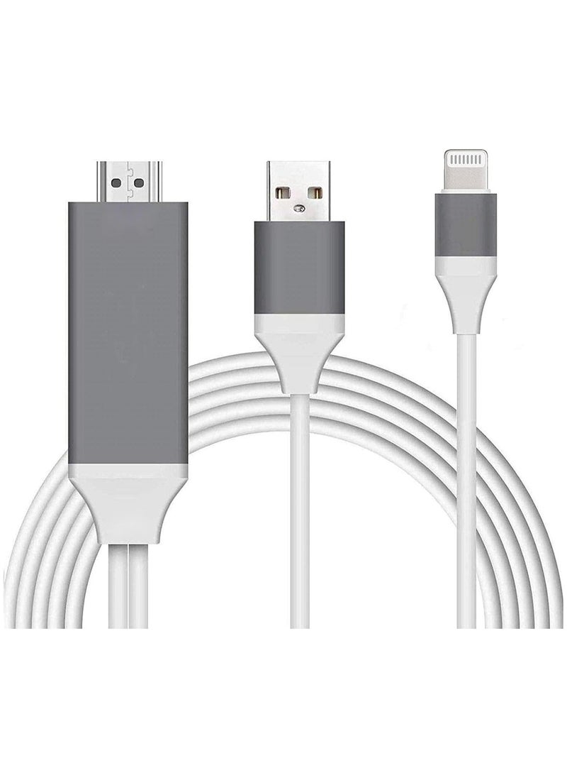 Generic - Lightning to HDMI Cable Adapter Compatible with iPhone iPad, 6.6FT [MFi Certified] Lightning to Digital AV Adapter 1080P HDTV Connector Cable for iPhone iPad to TV Projector Monitor - Image 1
