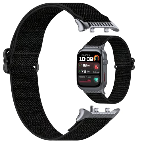 AWADUO Compatible with Huawei Watch D2 Replacement Band Nylon Wrist Conjoined Strap Bracelet Soft And Durable with Quick Release Smartwatch Accessorie(Black) - Image 3