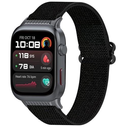 AWADUO Compatible with Huawei Watch D2 Replacement Band Nylon Wrist Conjoined Strap Bracelet Soft And Durable with Quick Release Smartwatch Accessorie(Black) - Image 1