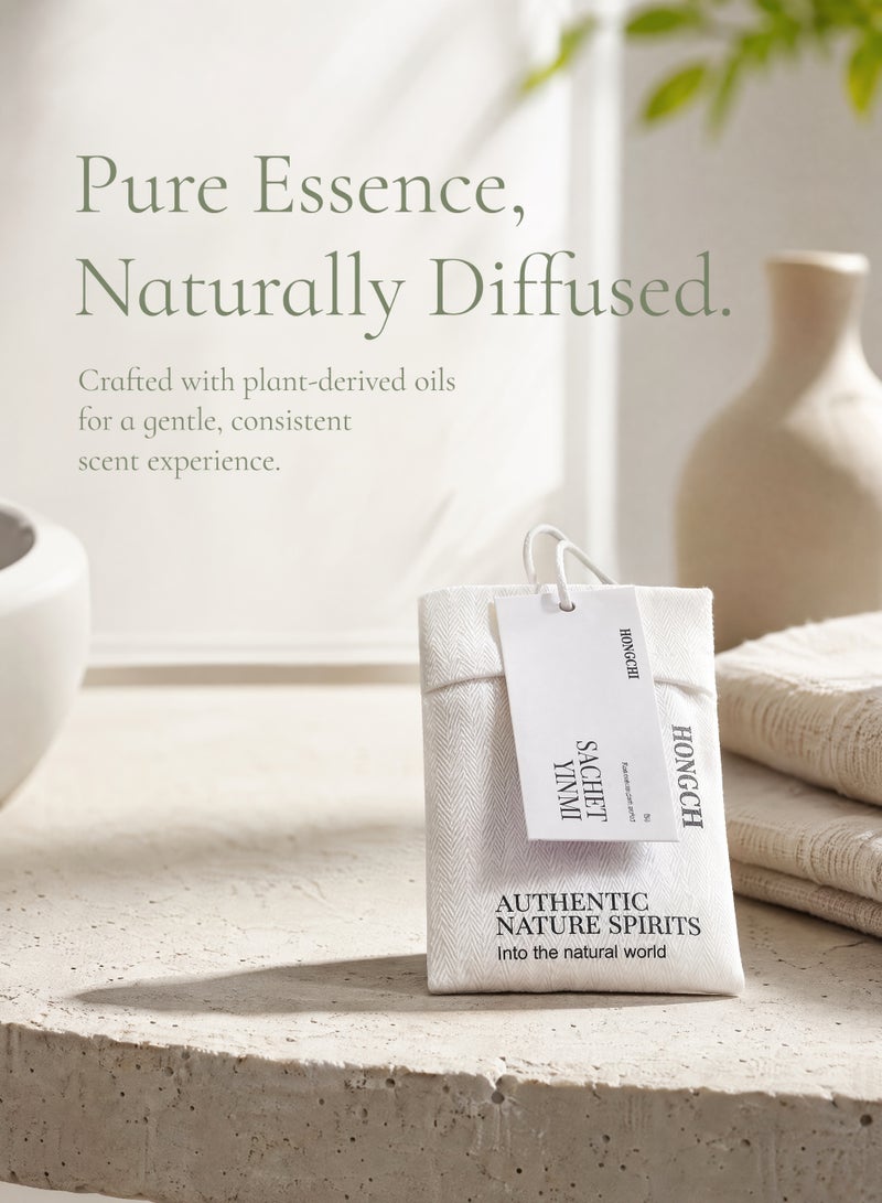 Natural Fragrance Sachets Long Lasting Scent with Hanging Hook for Wardrobe, Bathroom, Car, Aromatherapy Pack of 4 (Jasmine, Rose, Lavender, gardenia) - Image 3