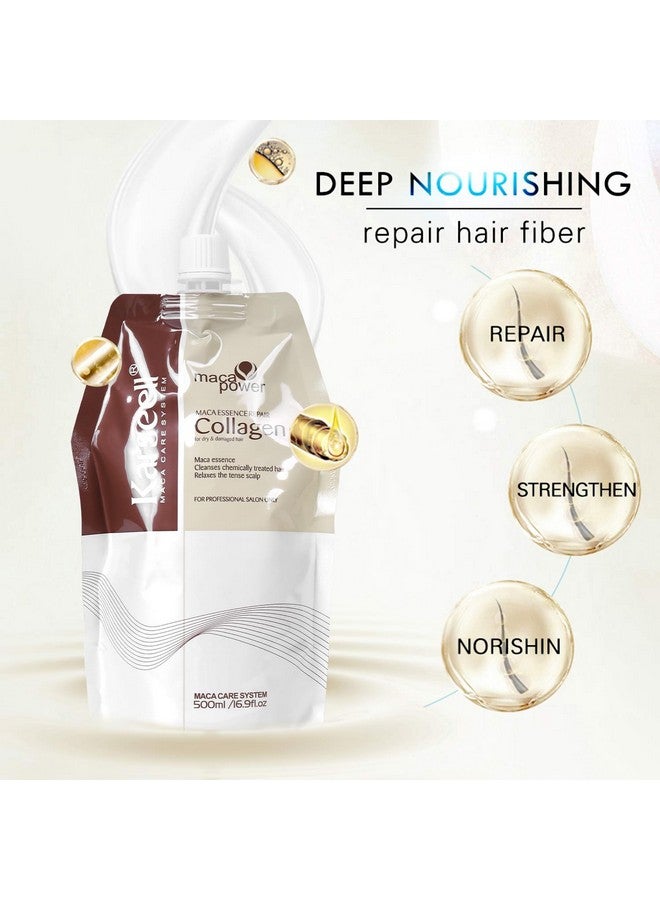 Karseell Collagen Hair Treatment 16.9 Oz 500ml Deep Repairs Conditioner Argan Oil Keratin Hair Treatment for Dry Damaged Curly Bleached & All Hair Types - Image 2