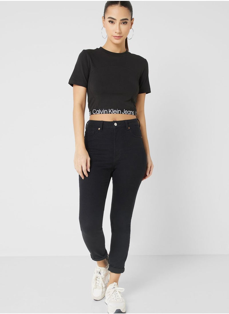 Calvin Klein Jeans - Logo Waist Crop Top - Image 1