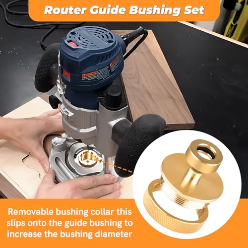 ALOCS 71333 Router Bits Solid Brass Inlay Kit for 1/4 Templates for High RPM Routing, Includes 1/8" Carbide Router Bit/Cutter + 1/4" Shank, Universal Bushing, Retainer Nut, Collar and Alignment Pin - Image 5