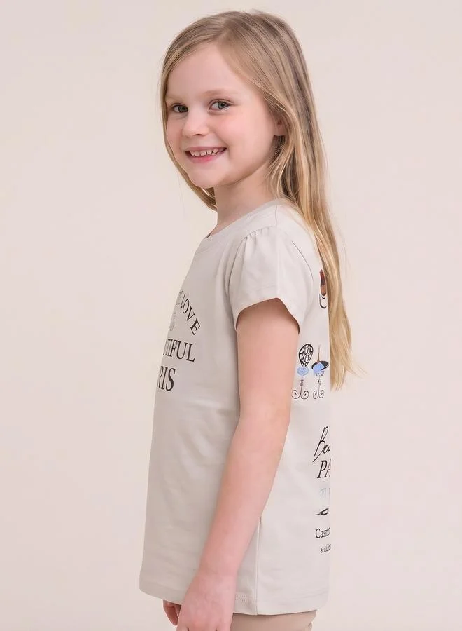 تايك تو Girls Regular Fit Graphic T-Shirt By Juniorloom