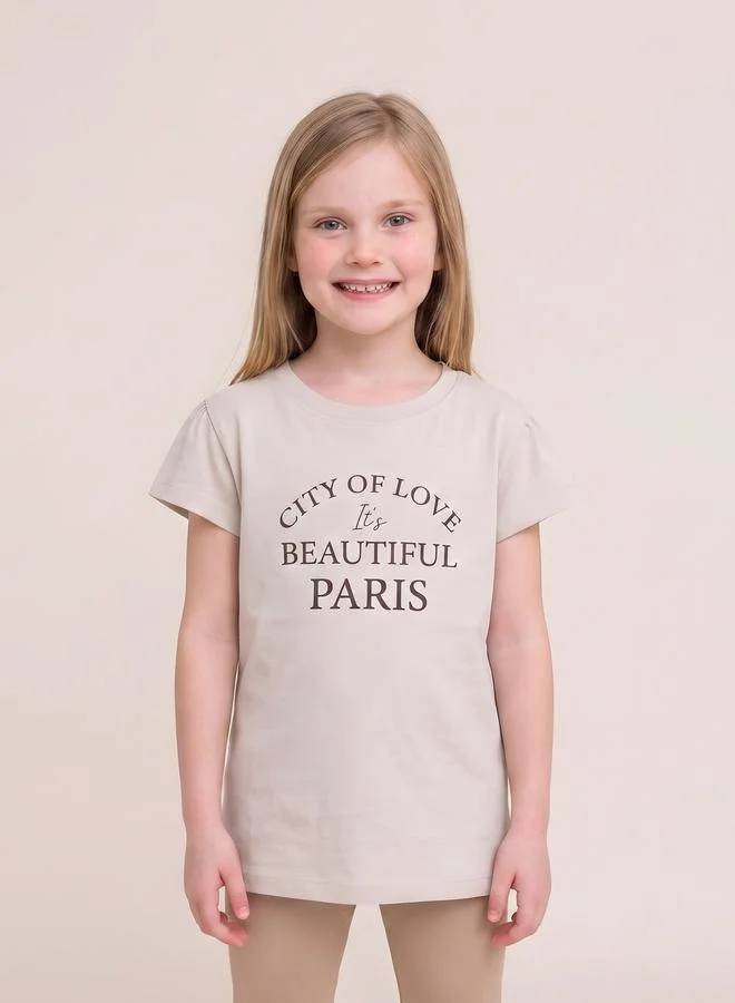 تايك تو Girls Regular Fit Graphic T-Shirt By Juniorloom