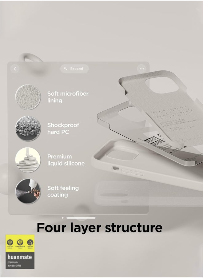 Stylish Silicone Case Cover For Apple iPhone 15 Plus Stone