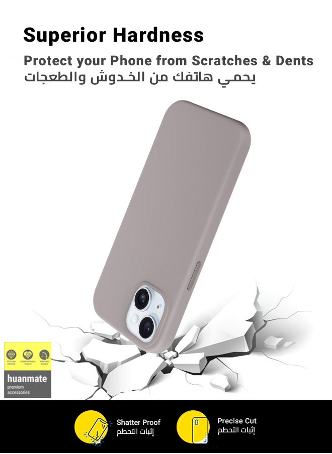 Stylish Silicone Case Cover For Apple iPhone 15 Plus Stone