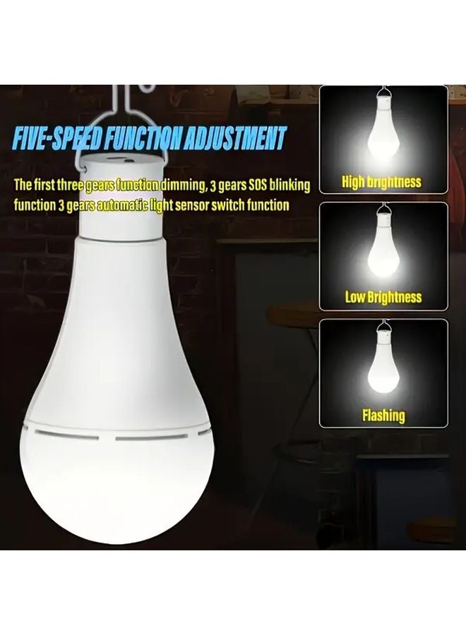 8 قطع مصابيح LED ذكية تعمل بالطاقة الشمسية، إضاءة طوارئ قابلة لإعادة الشحن عبر USB، محمولة مع خطاف للفيضان والحديقة والتخييم - Image 4