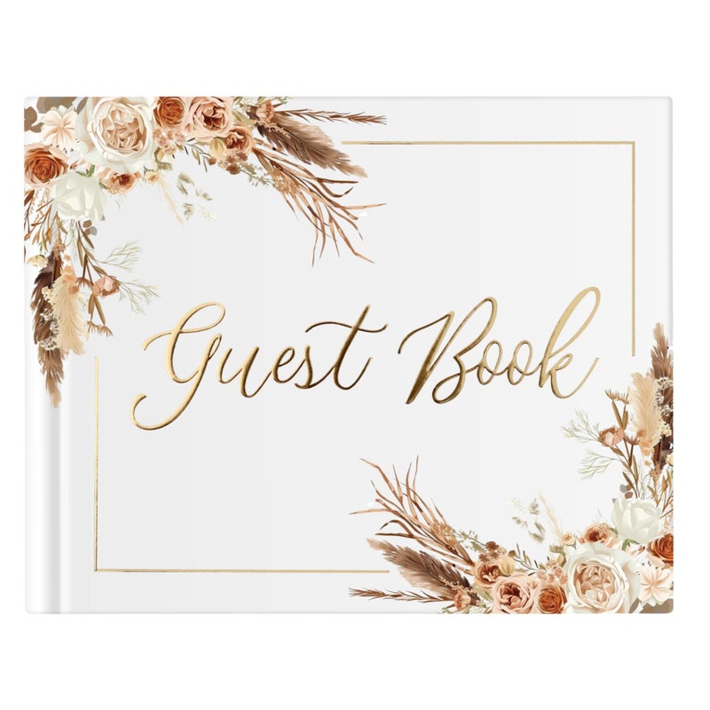 Swanique Wedding Guest Book for Guests to Sign, Elegant Wedding Guestbook Ideas, Sign in Book for Bridal and Baby Shower, Polaroid Guest Book, 100 Thick Lined and Blank Pages for Party, Wedding Books - Image 1