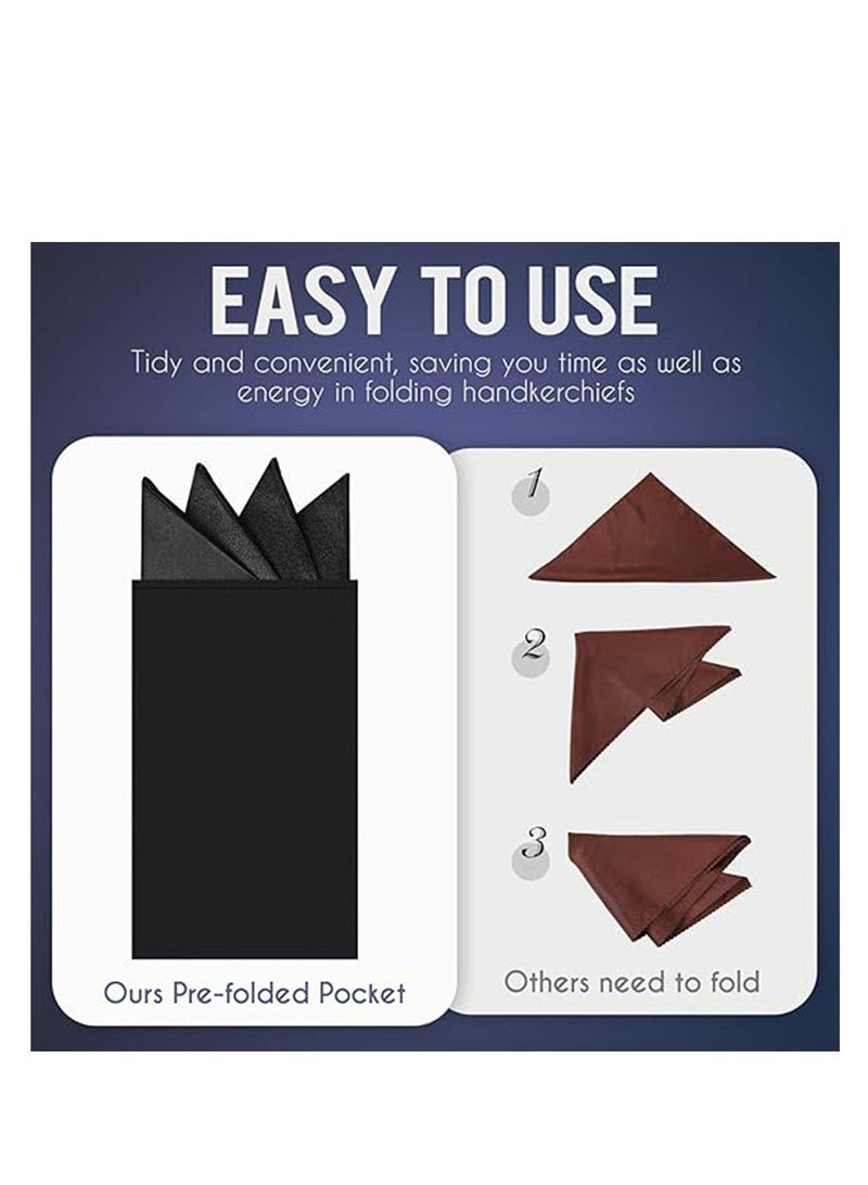 Y&D 12 Pcs Pocket Squares, for Men Prefolded Suit Squares on Card Masculine Polyester Handkerchief Accessories, Made of Quality with Paper Cards, Suitable Most to Wear  - Image 2