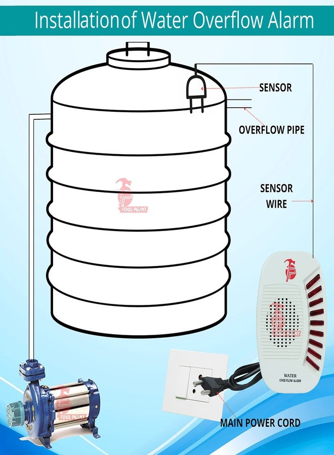 Tool Point Water Tank Overflow Alarm Siren With Voice Sound, Wired Sensor Security System Alarm Bell With Free Sensor (UW02 AC) - Image 5