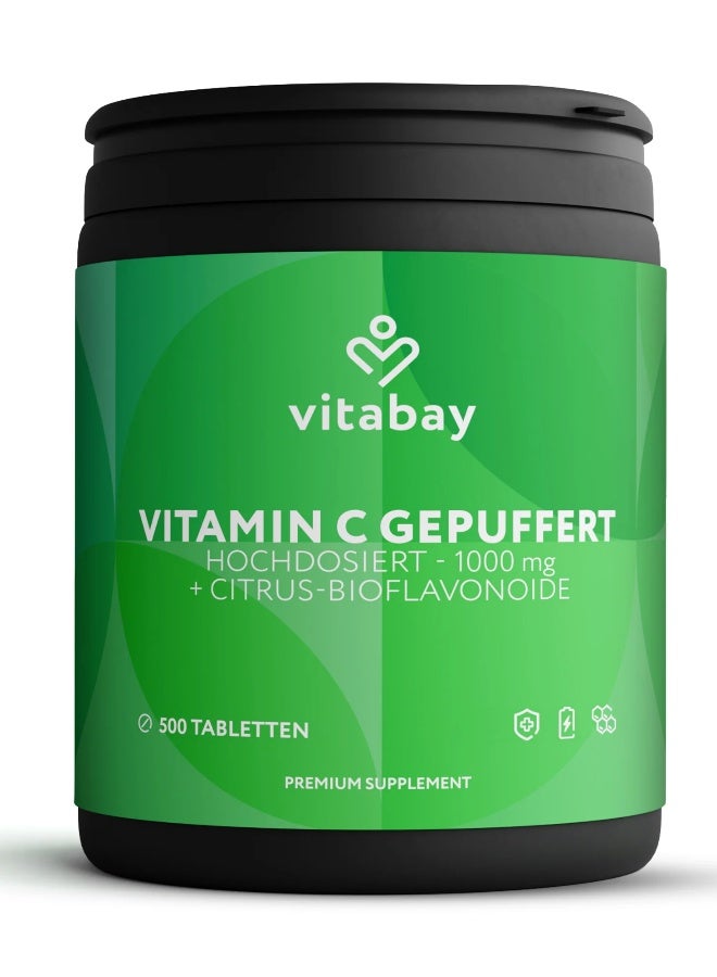 Vitabay Vitamin C 1000 mg + Bioflavonoids (Time Released) - 500 vegan tablets - Image 1